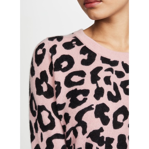 NWT White + Warren Cashmere Sweater Leopard - Picture 8 of 16